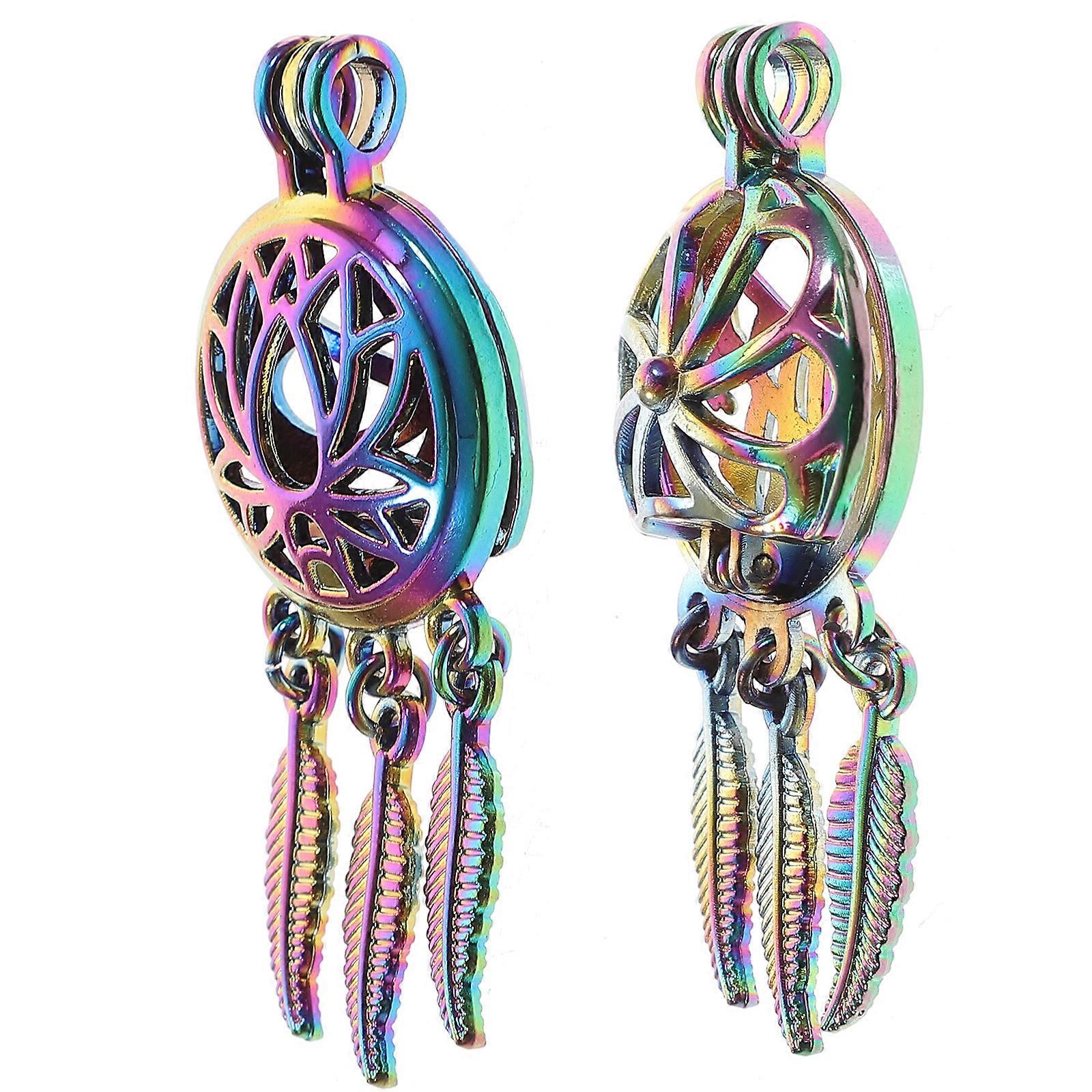 Essential Oil Jewelry Making Pendants Necklace Hanging Function 2Pcs Multi Color