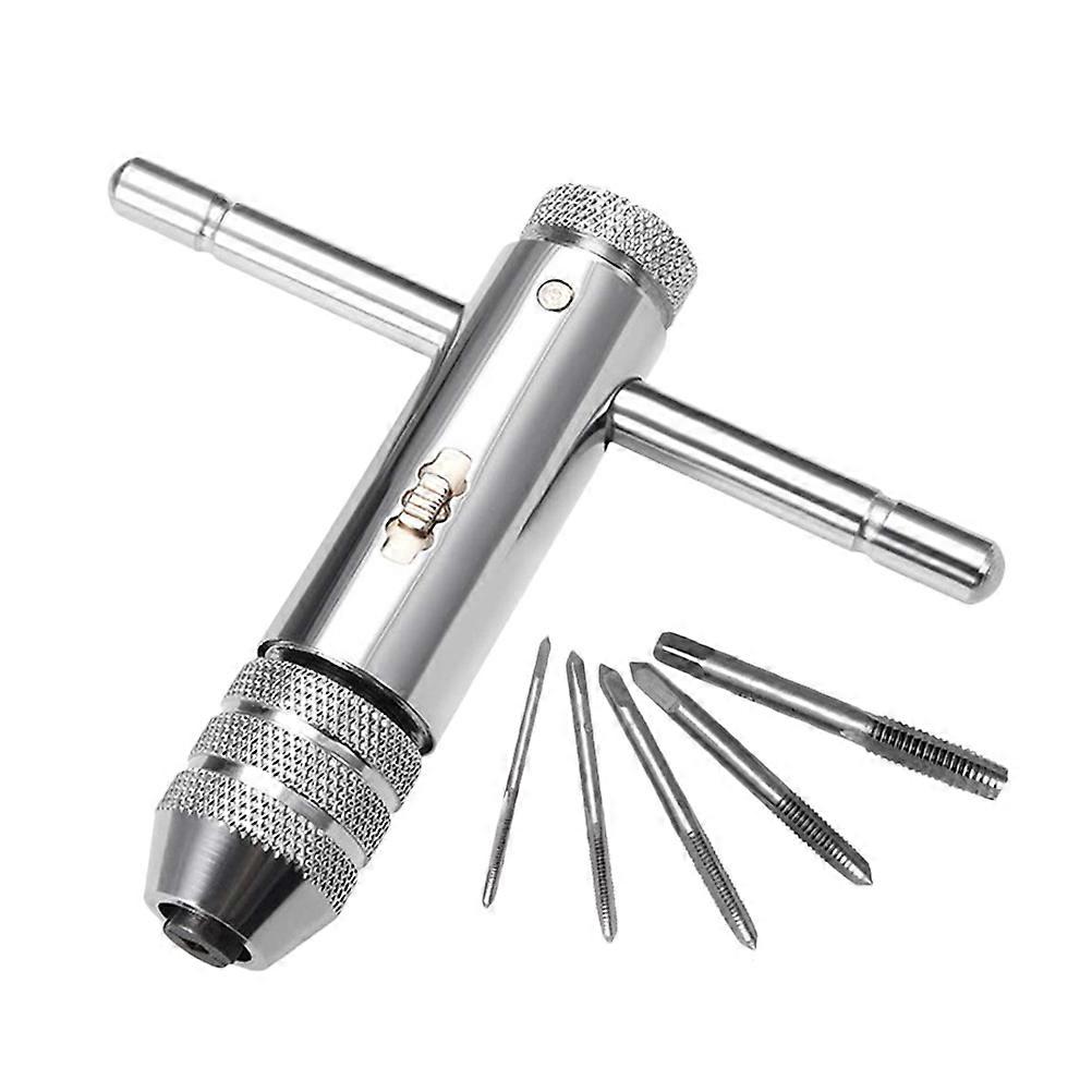 Screw Treading Tool T-Handle Tap Wrench Workshop Use Tool Steel 8.7X2CM 1 Set