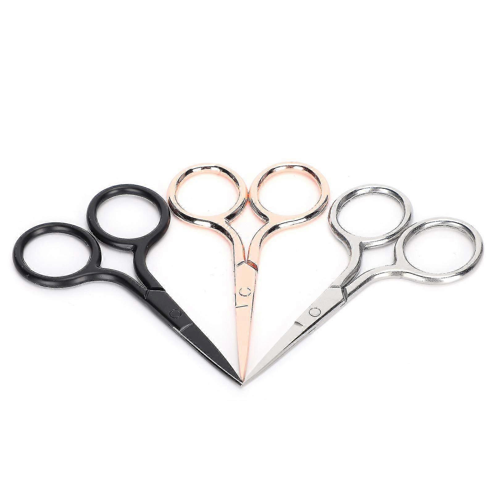 3-Piece Vintage Portable Eyebrow & Nose Scissors Set - Essential Trimming Tools for Precision Grooming