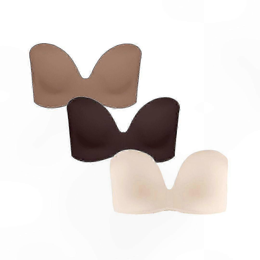 Silicone Dot Moulded Strapless Bra with Push-Up Support