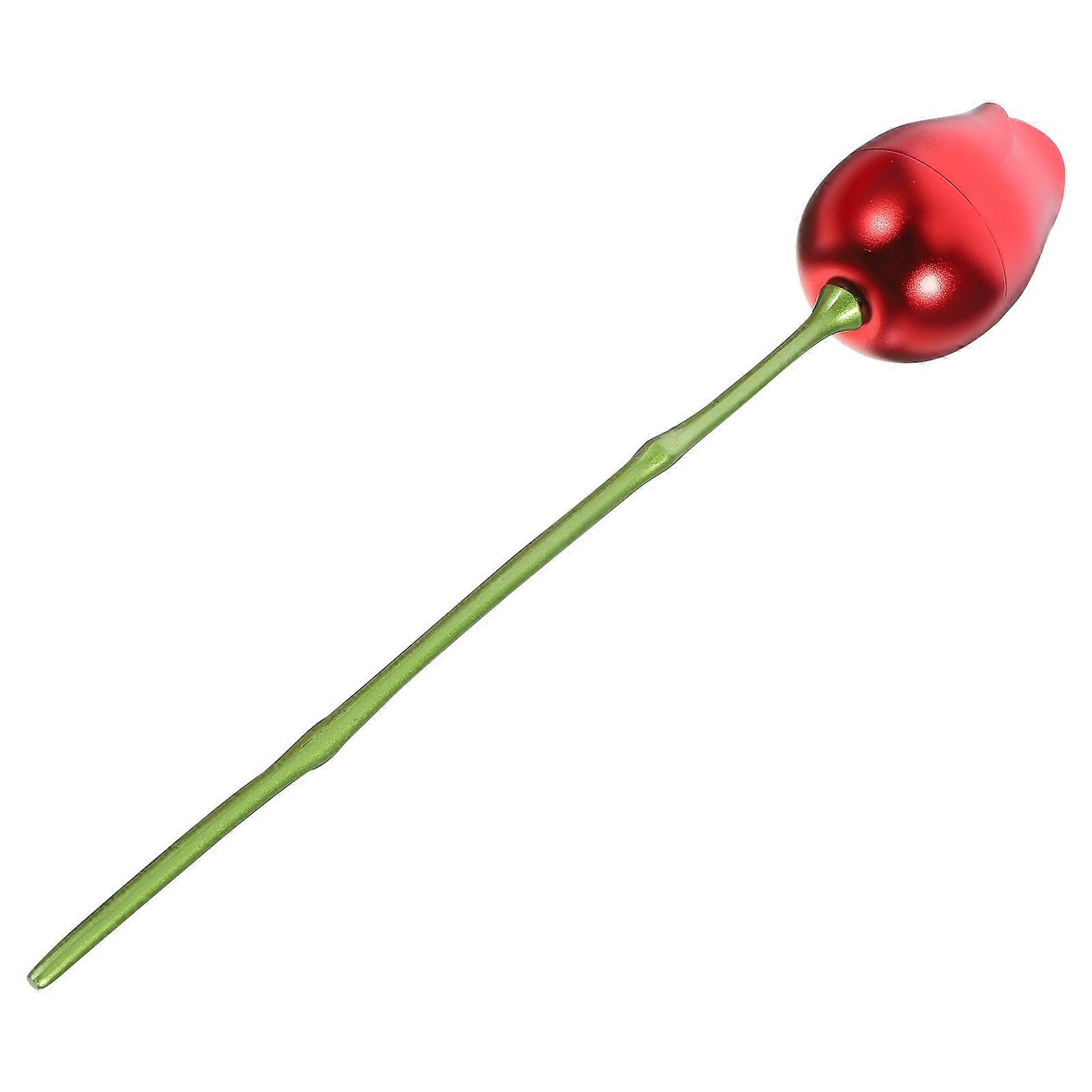 Romantic Rose Design Ring Box for Storage Made of Plastic Red Color Compact Size