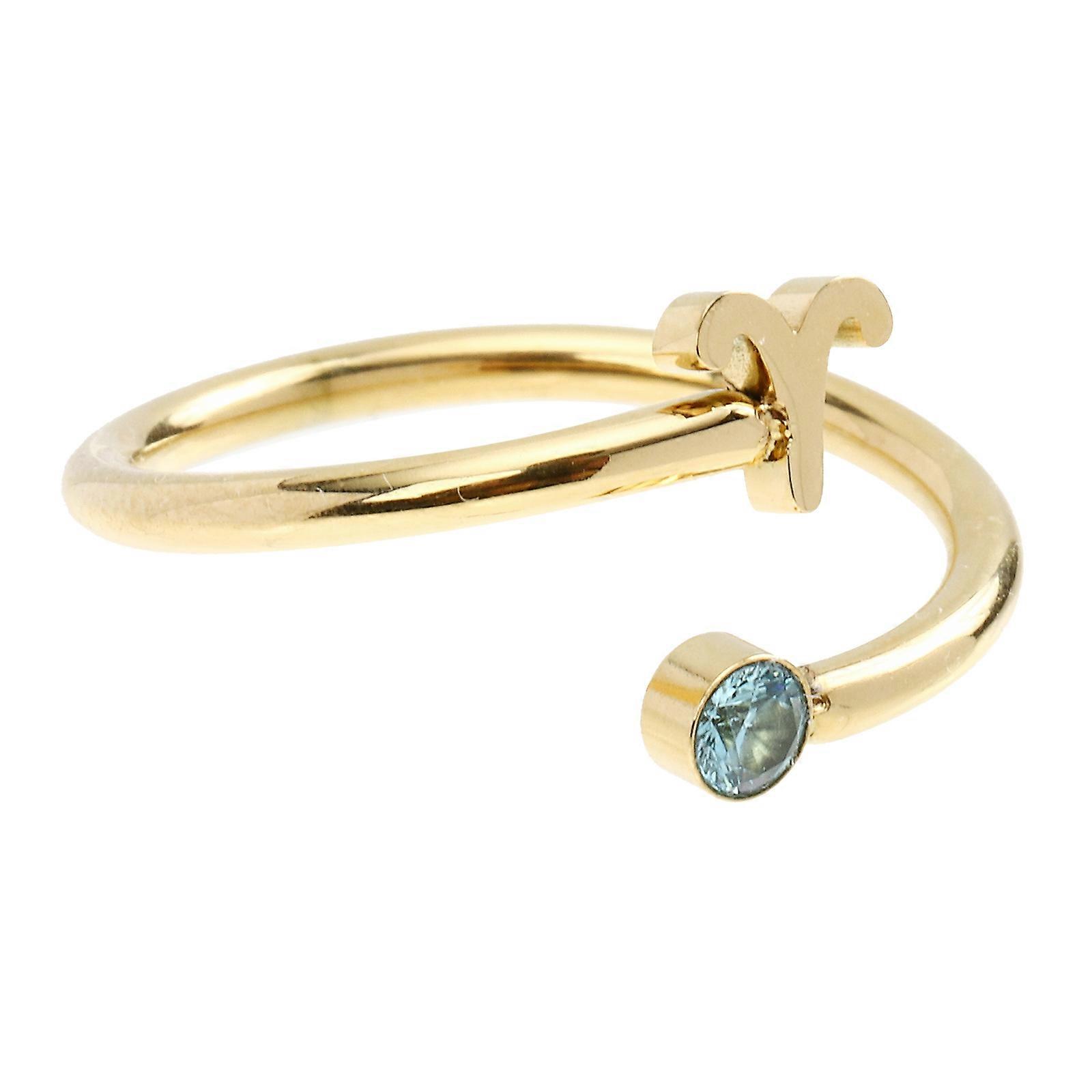 Adjustable Zodiac Ring Open Style with Zircon for Women