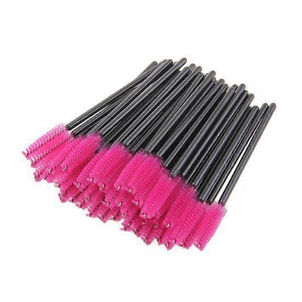 Disposable Mascara Wands for Eyelash Makeup with Rosy Plastic Nylon Brushes Great for Separating Lashes 50 Pieces