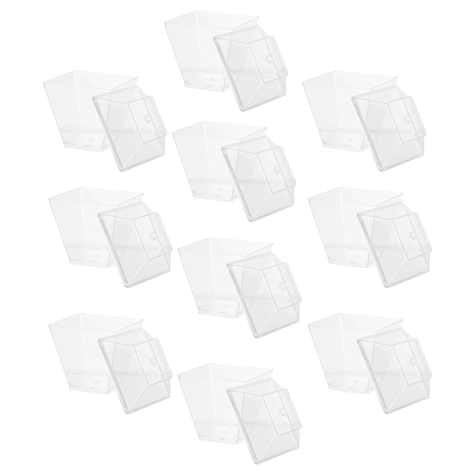 Trapezoid Cupcake Cups 10Pcs Clear Dessert Containers Suitable For General Users 200Ml Layer Display