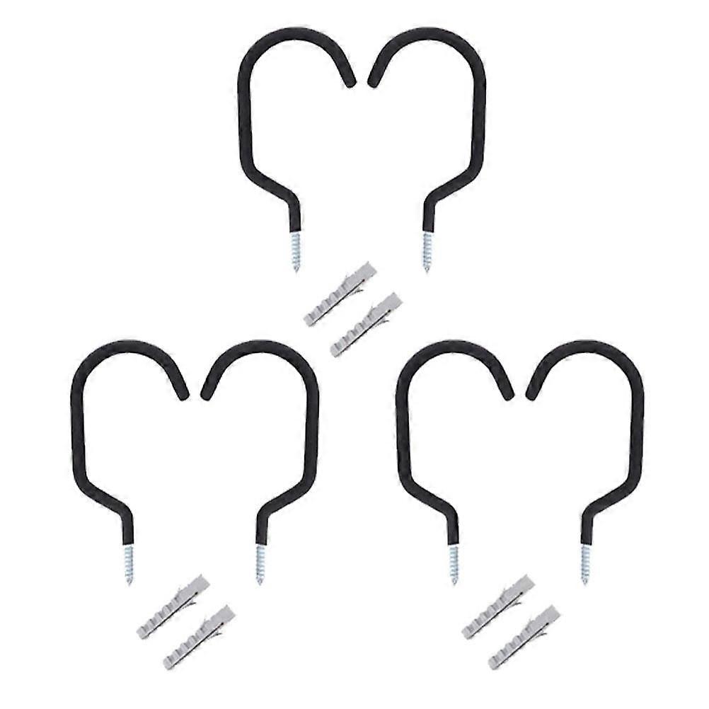 Heavy Duty Bike Hooks for Garage Home Constructed with Sturdy Iron Black Color Excellent Rust Resistance