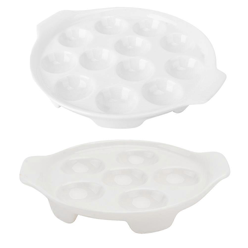 2Pcs Baking Dishes with Handles Kitchen Bake Plates Snail Design Trays