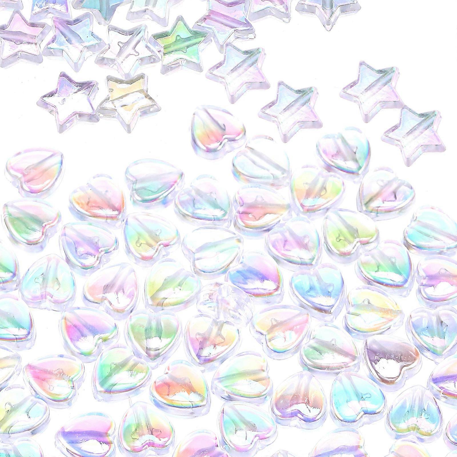 Assorted Color Acrylic Beads for DIY Jewelry Making 400pcs Star Heart Shaped Beads