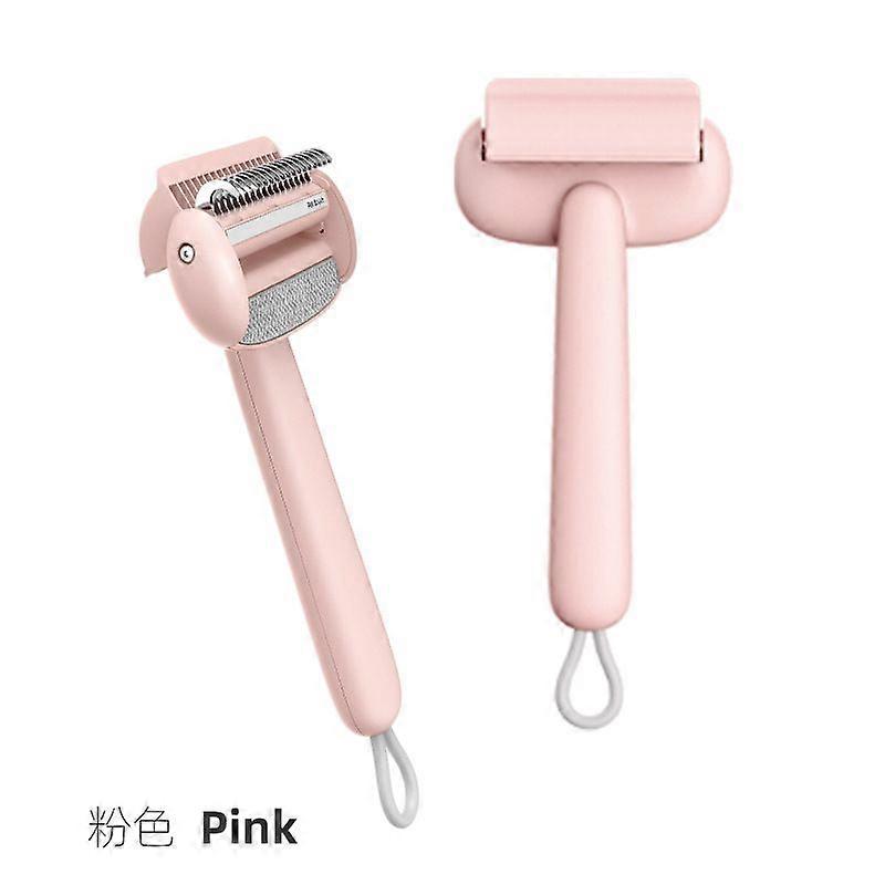 Self Cleaning Grooming Brush for Shedding Pets Rake Gently Removes Loose Undercoat Mats Tangled