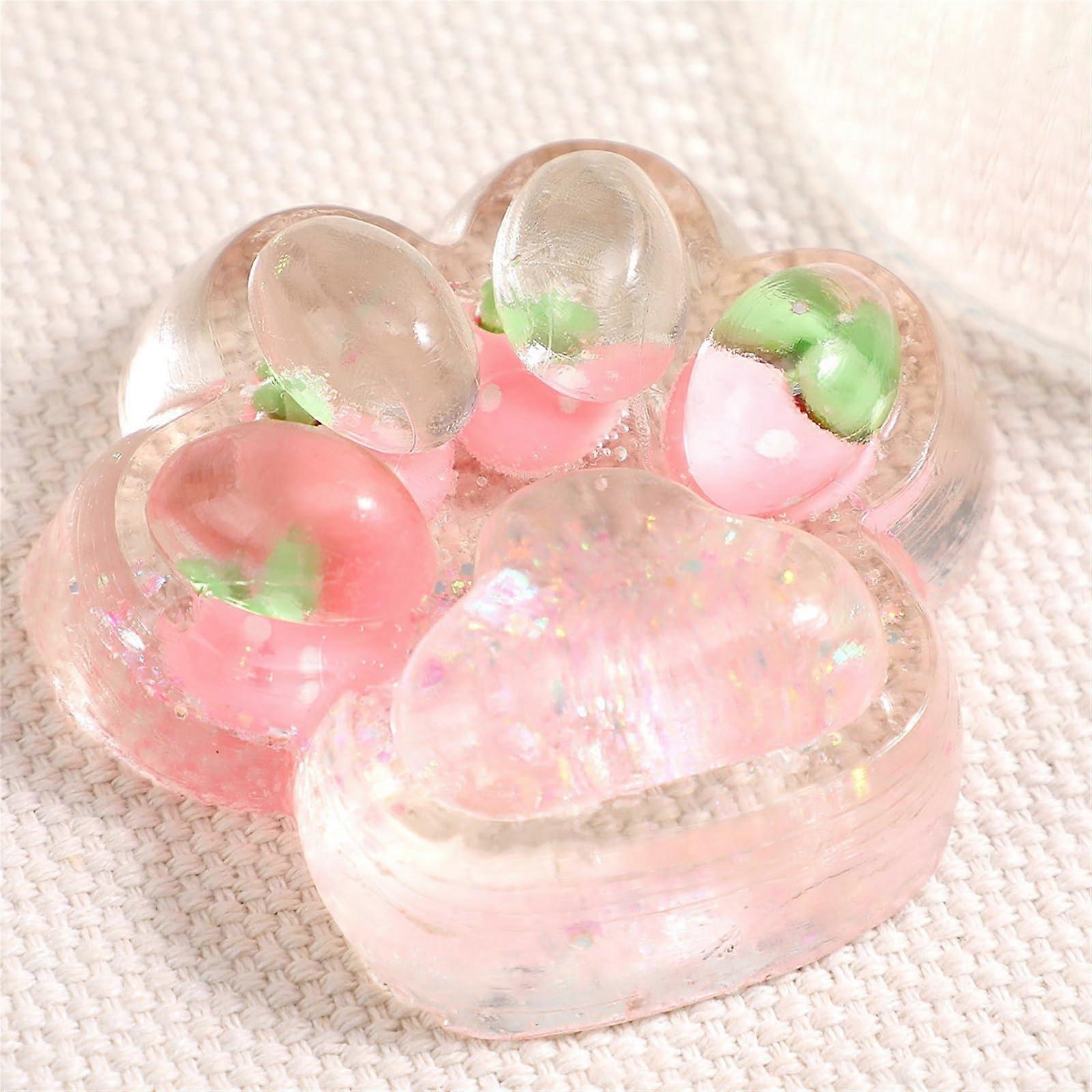 Squishy Cat Stress Relief Toy Mini Cat Paws Pink 7x6.5 cm Soft Squeeze Toy Sensory Fidget Toy For Autism