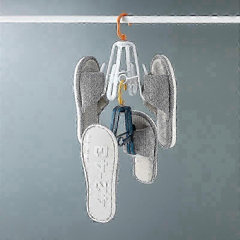 Dry Shoe Rack Rotating Organizer Hanger with 4 Hooks Foldable for Drying Shoes