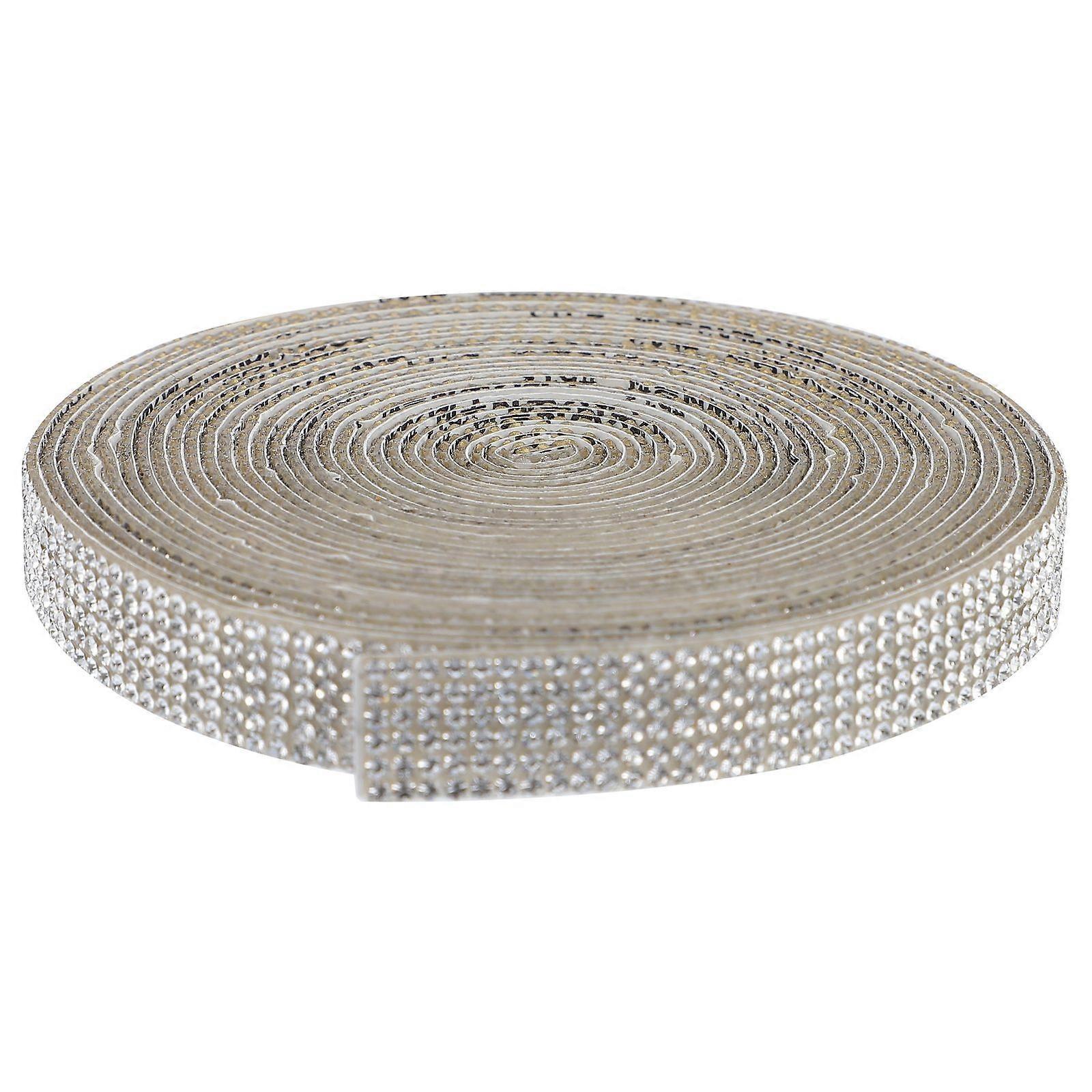 Silver Rhinestone Ribbon for Decoration Durable and Glittering Perfect for DIY Craft Projects 5 Yards