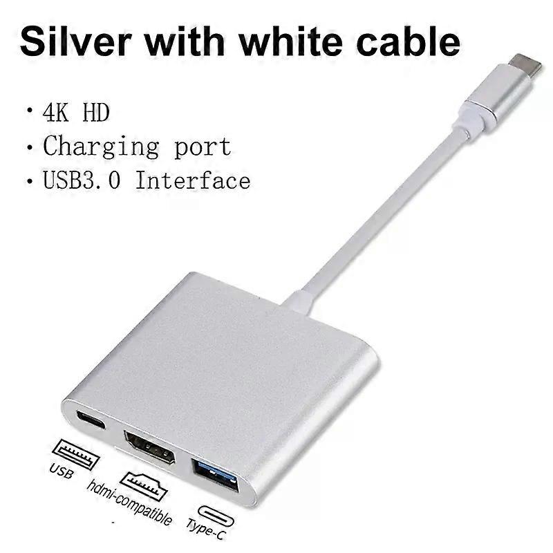 USB-C To HDMI-compatible 3 in 1 Cable Converter
