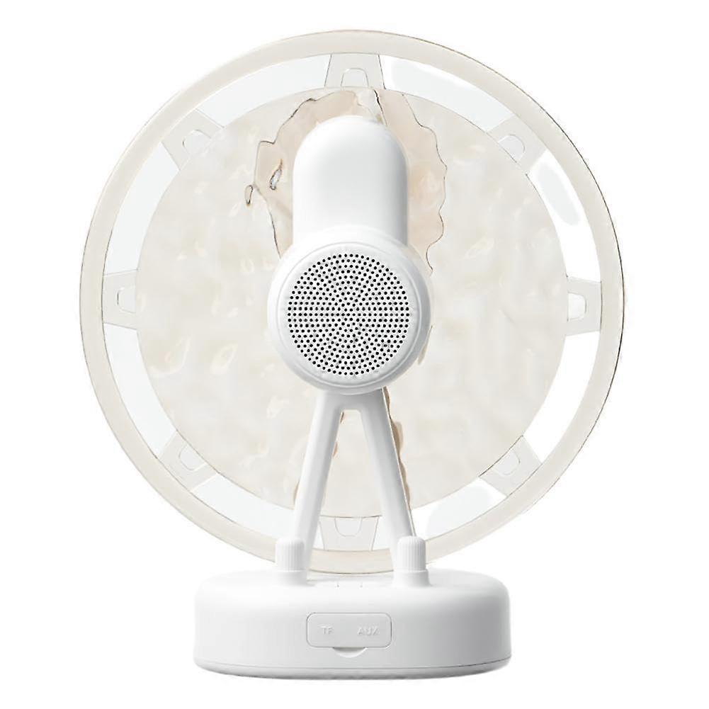 Bluetooth Speaker Ferris Wheel Water Ripple White Light Desktop AUX Noise With W0K4 Decor TF Support Atmosphere Speaker White 1pcs