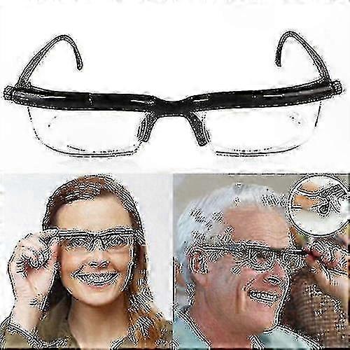 Variable Focus Eyeglasses for Distance and Reading with Adjustable Dial Settings