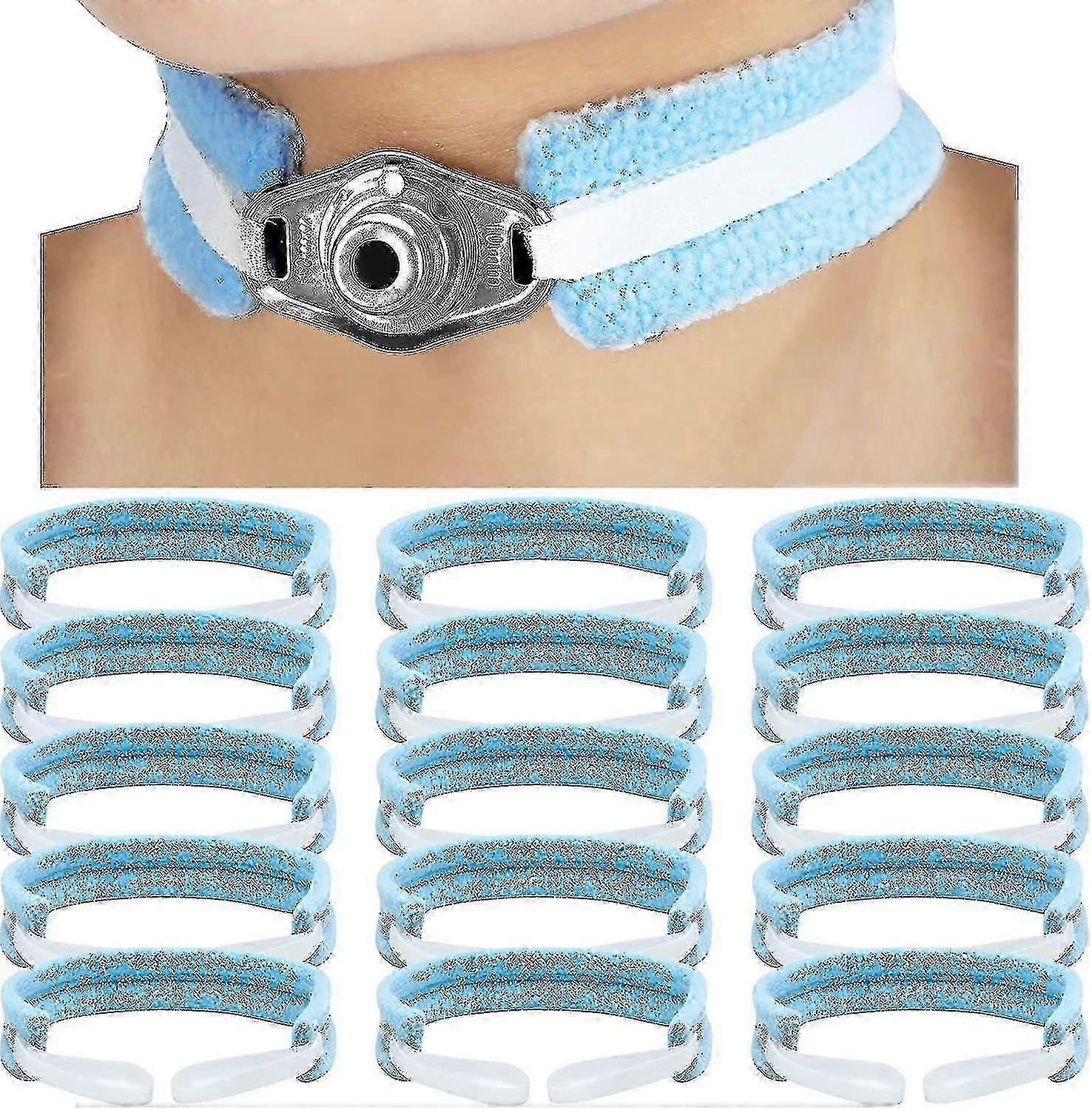 15個の気管切開チューブホルダー調整可能な気管切開用品チューブホルダー男性と女性のためのソフト再利用可能な気管切開ケアキット、ワンサイズはモスに適合します