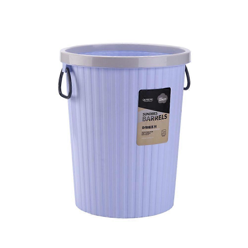 1pc Round Shape Garbage Can Plastic Trash Wastebin with Pressing Circle Waste Bag Organizer - Size S (Blue)