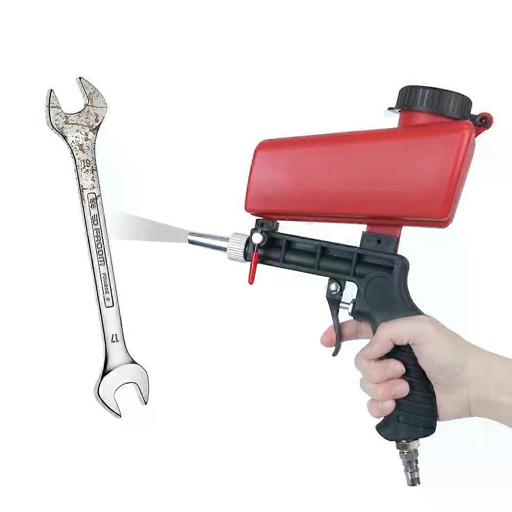 Handheld Pneumatic Blasting Gun Set Adjustable Small Sand Blasting Machine Portable Gravity Sand Blaster Sandblasting Gun 90psi