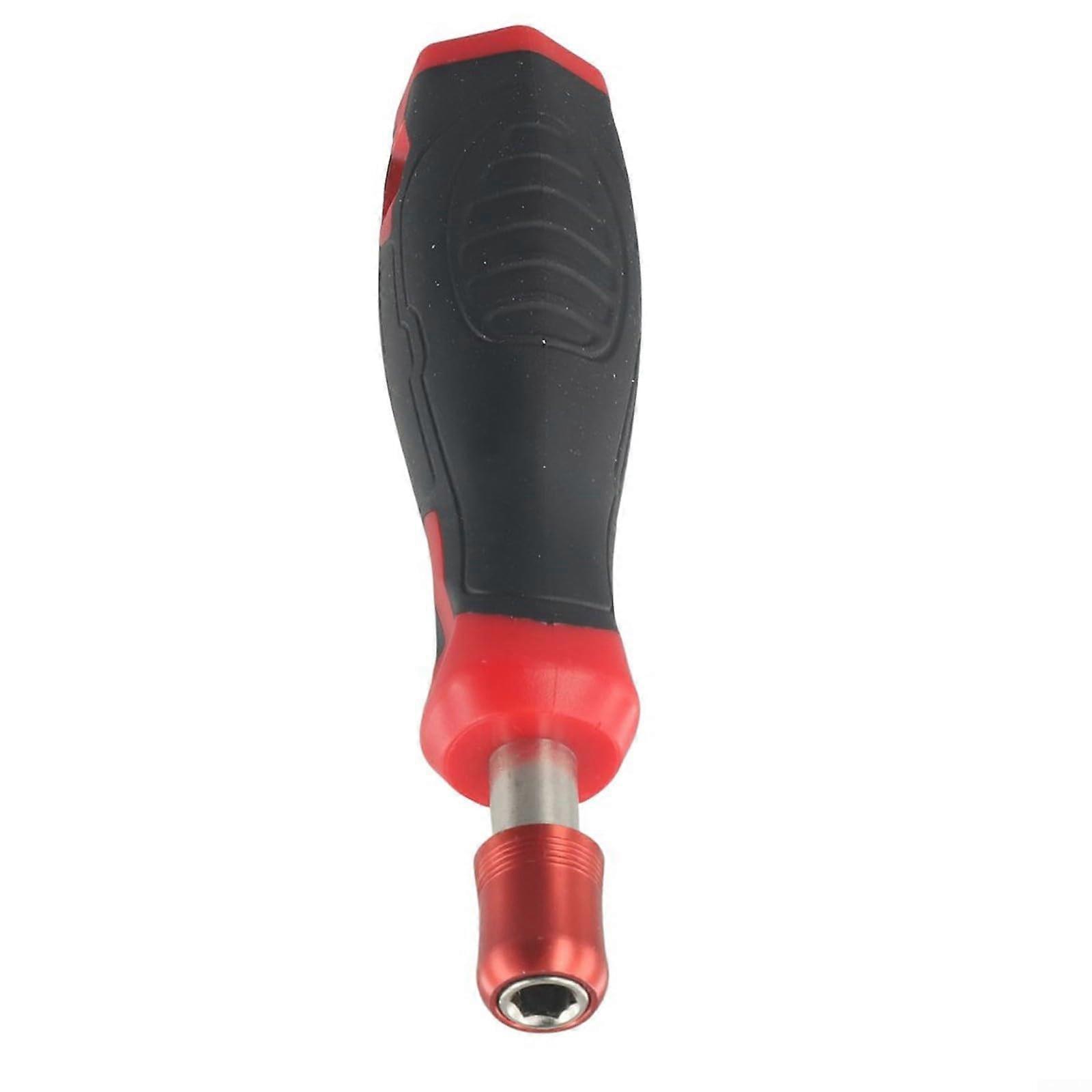 Secure Magnetic Connection Screwdriver Handle 1/4-In Hex Adapter Red-Black 1-Piece For Furniture Repairs