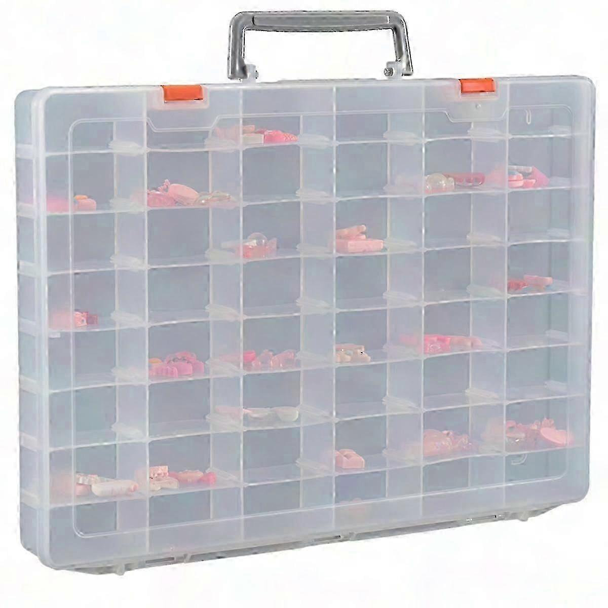 48-Grid Plastic Organizer Box with Adjustable Dividers, Craft & Tackle Storage Box for Supplies