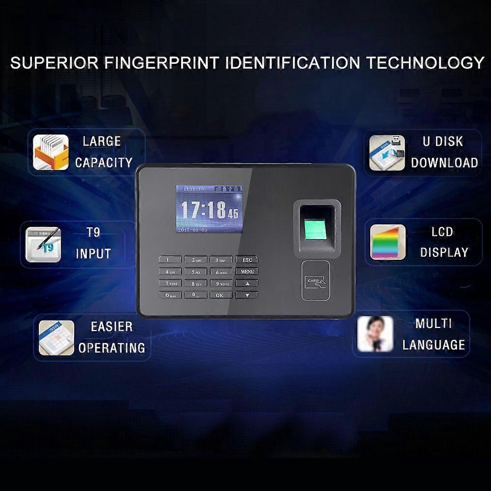 A8 Engineering Flagship Biometric Fingerprint Attendance Machine Employee Checking-in Recorder TCP/IP 2.8 inch LCD Screen DC 5V Time Attendance Clock