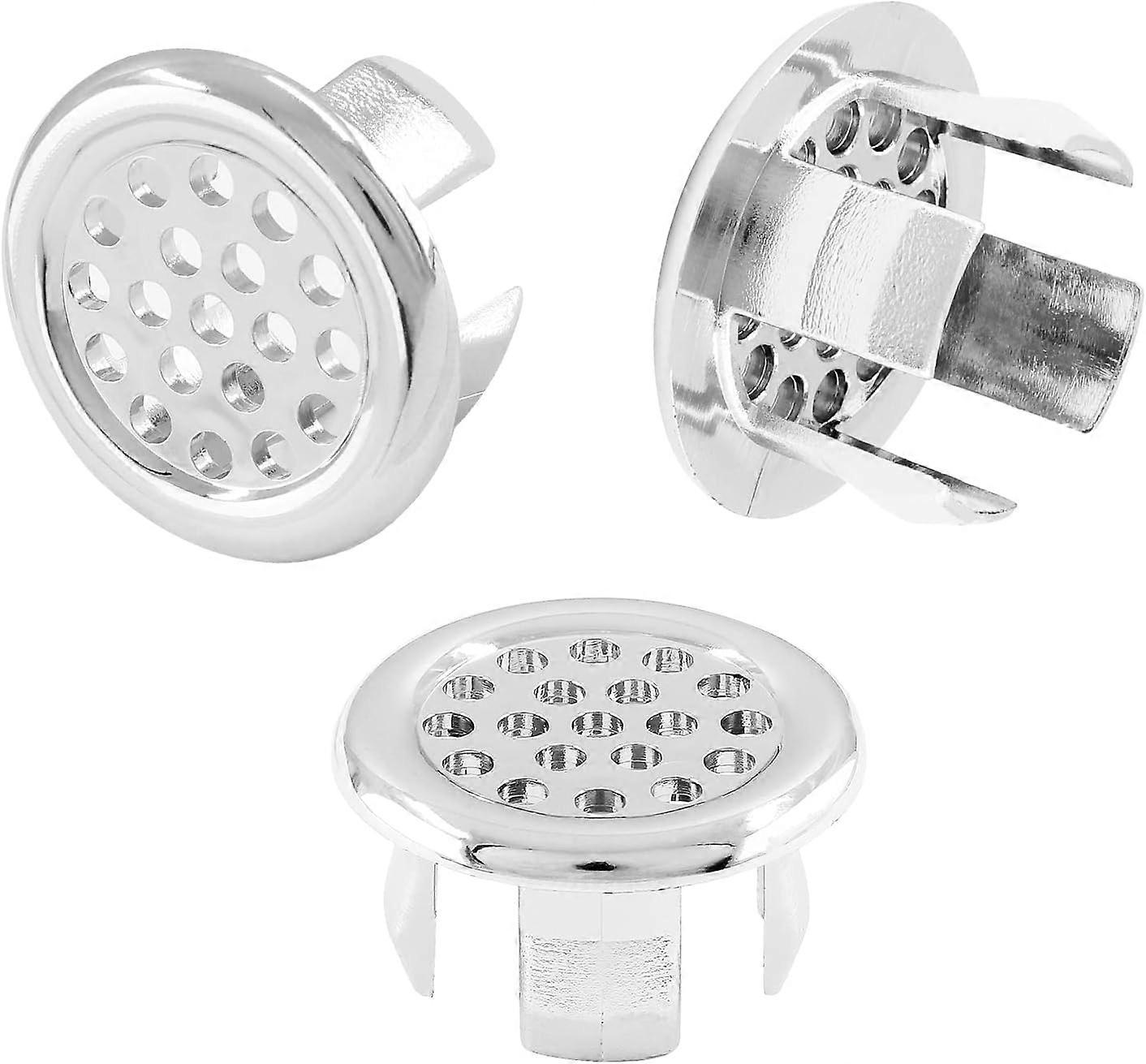 3-piece bathroom sink overflow ring set, chrome-plated overflow