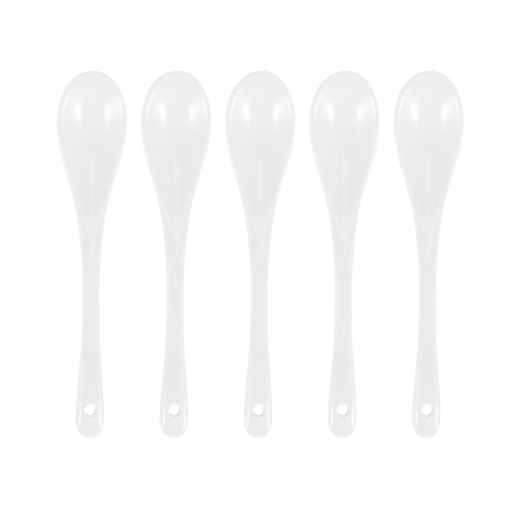 Set of 5 Ceramic Spoons - Teaspoon, Honey Spoon for Daily Use
