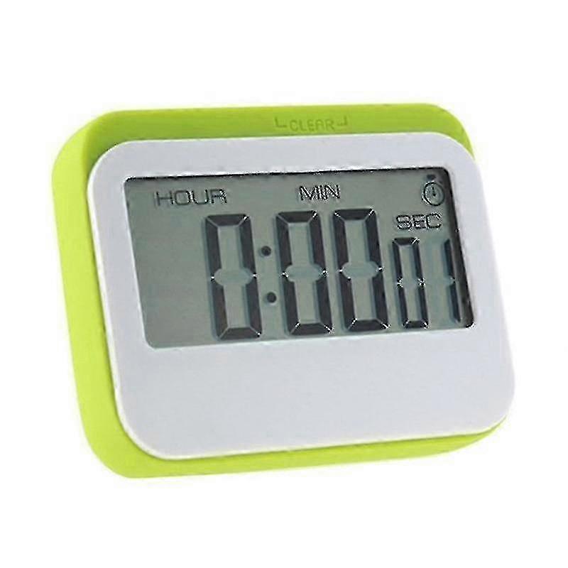 Digital Kitchen Timer with Alarm Clock, Stopwatch Function, Large Display & Loud Alarm Sound - Green Color