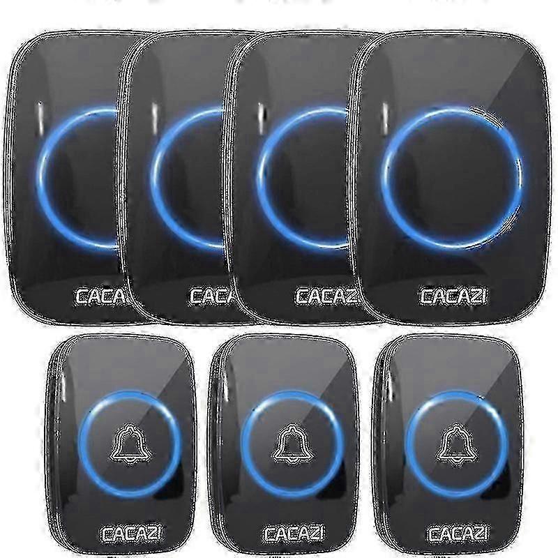 Smart Waterproof Door Chime - Cacazi 300m Range, Battery-Powered with EU Plug