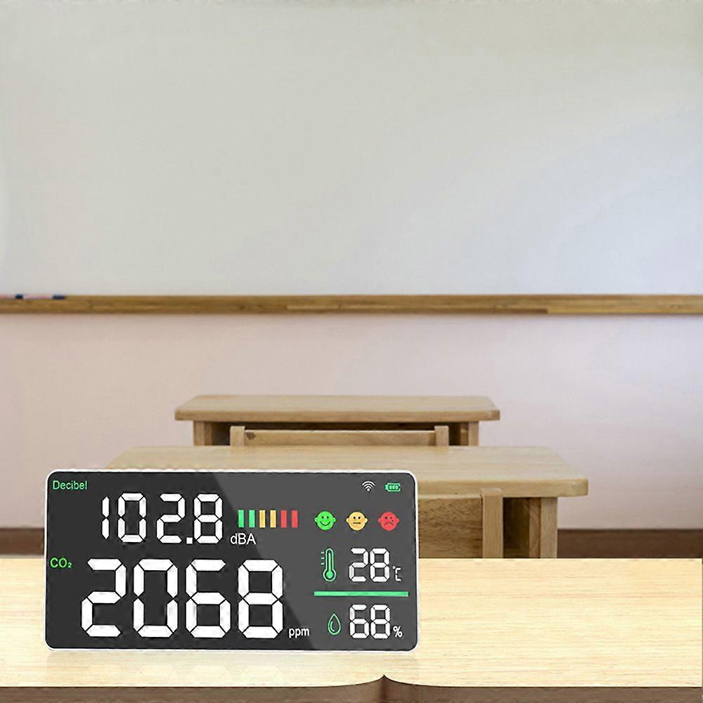 Wall-mounted Digital Decibel Meter Carbon Dioxide Meter Temperature and Humidity Tester 4in1 Household Multi-functional Environment Air Quality Detect