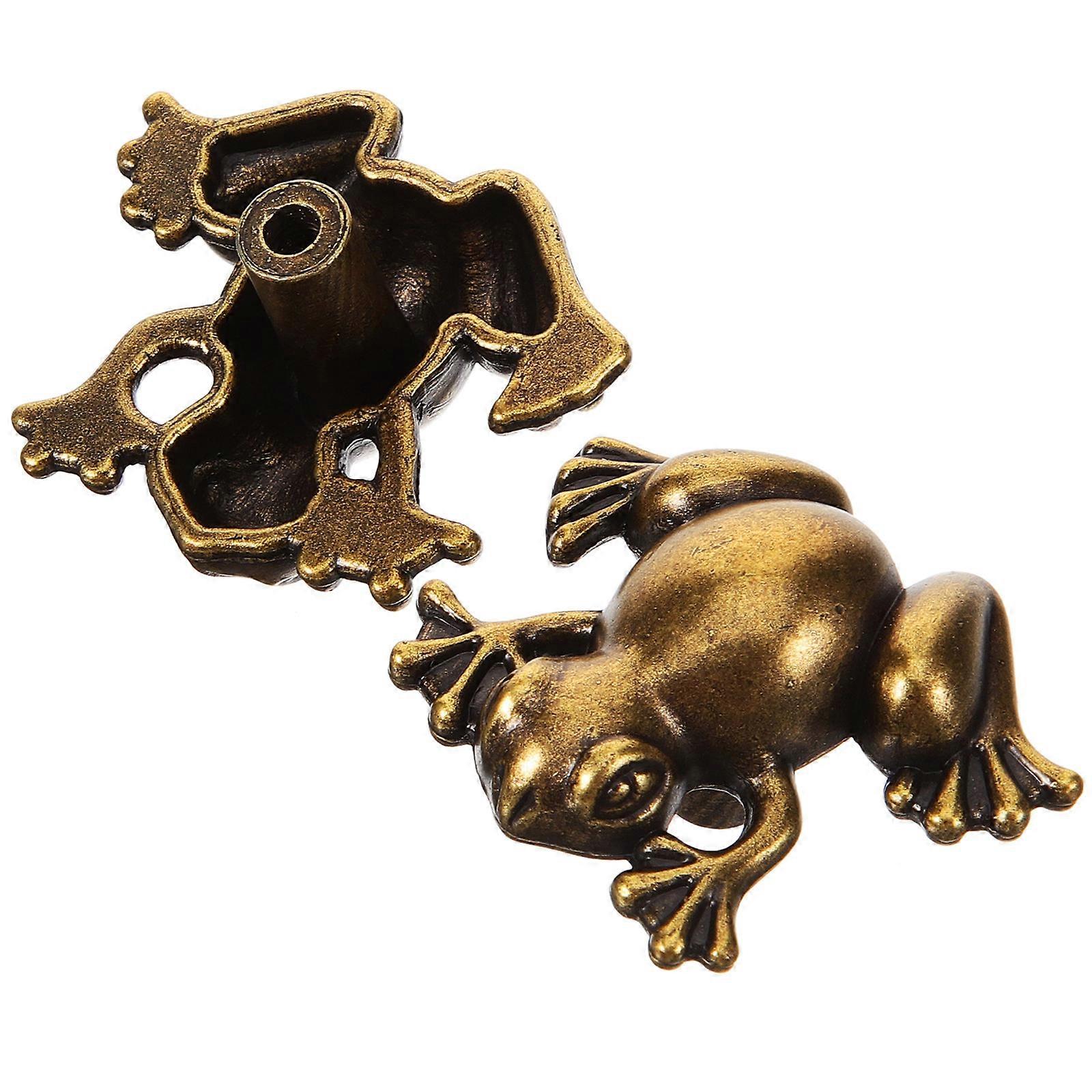 2pcs Vintage Zinc Alloy Frog Shape Door Handle Pulls for Wardrobe, Drawer & Cabinet Rust Resistant Decorative Furniture Replacement Knobs for