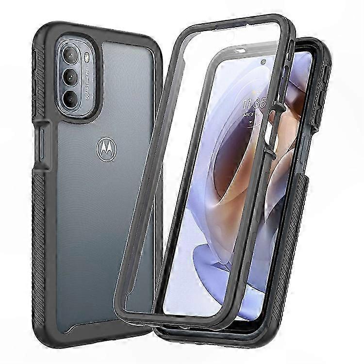 Durable Hybrid Case with Hard PC Back and Soft TPU Bumper for Moto G31/G41 Plus Screen Protector