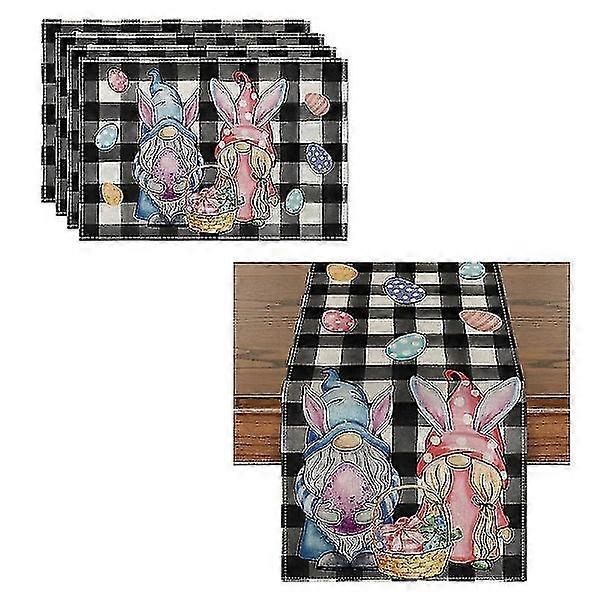 5 pcs Sets de table Lapin Table Décoration Lapin Chemin de Table