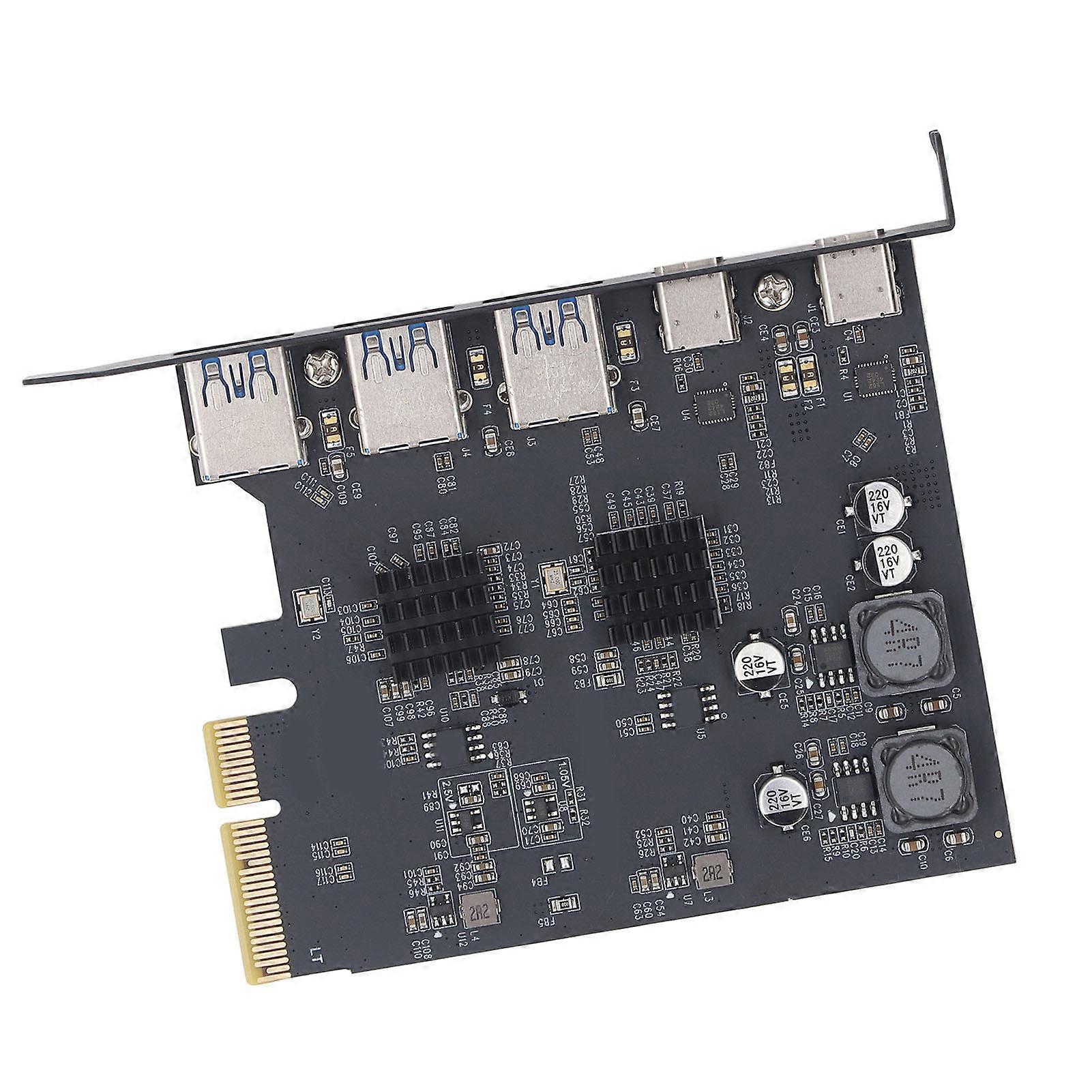 USB3.2 Gen2 10Gbps PCIE 4X Expansion Card with 3 Type A & 2 Type C Ports