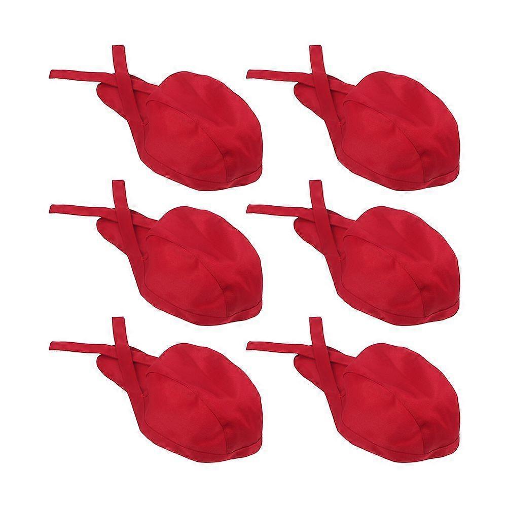 6 قطع قبعات الطبخ الراحة تنفس قبعة الشيف قابل للتعديل قبعة الطبخ المطبخ