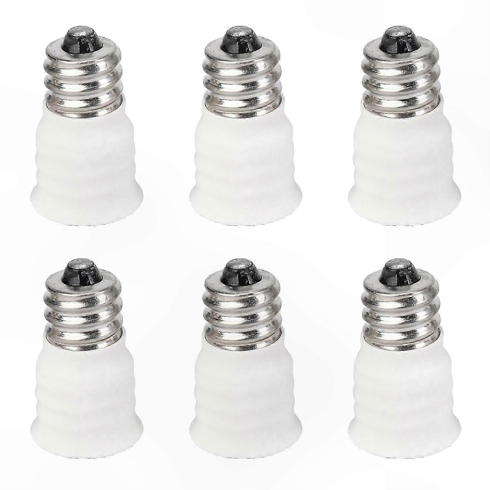 White Bulb Converter Adapter - 6 Pack E12 to E14 LED Lamp Socket Holder