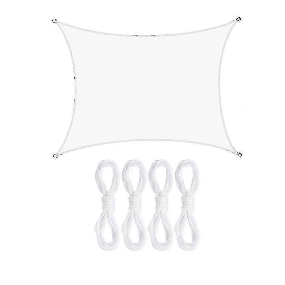 Canopy de vela de sombra solar rectangular impermeable con bloqueo UV del 95% y material resistente (blanco)