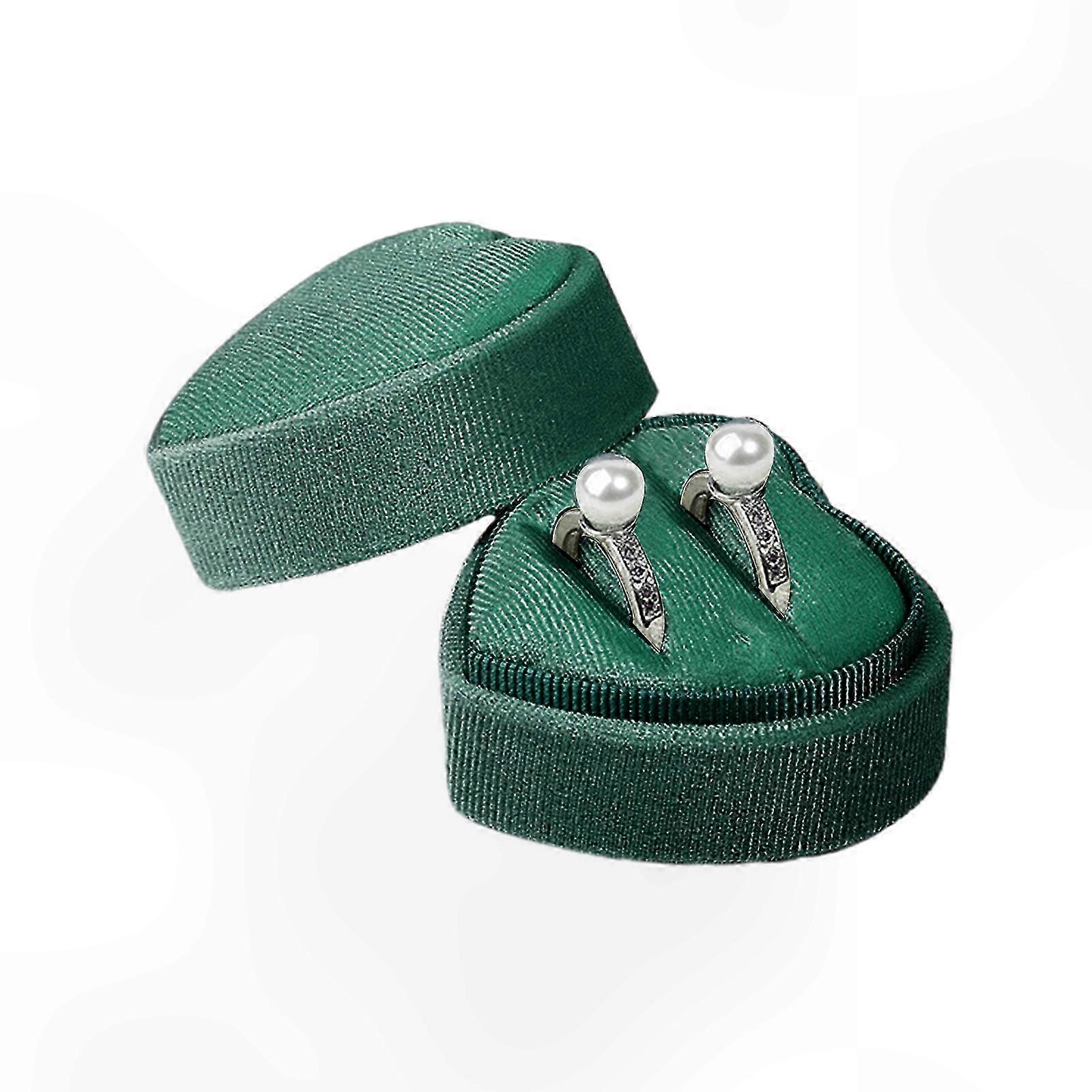 Heart-Shaped Ring Box with Flannel Lining for Anniversaries and Special Occasions Cases for Single or Double Rings Sets Celebration Storage