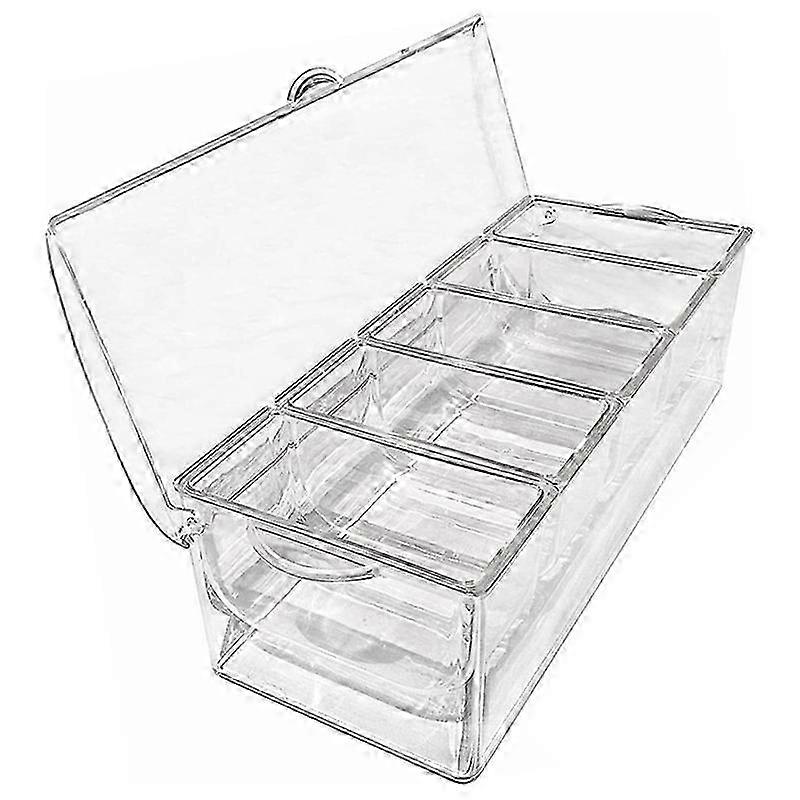 Fruit Vegetable Spice Container with Lid, Plastic Ingredient Container, Ingredient Box, 5 Compartments