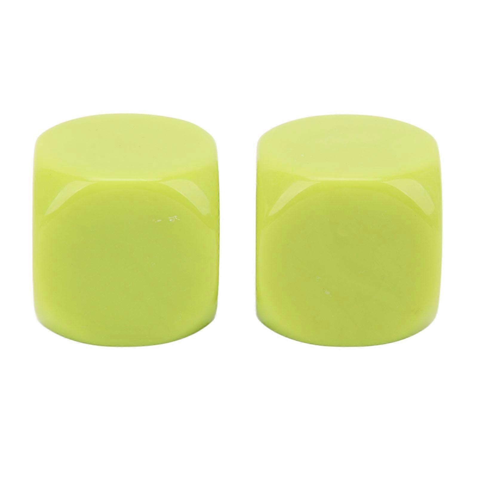 6Pcs Large Green Dice Set 3cm Waterproof Smooth Surface Plastic