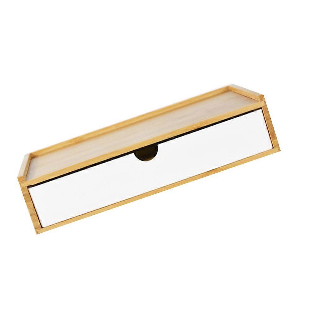 Multifunctional Bamboo Desktop Organizer For Office Bathroom Design 1Pcs