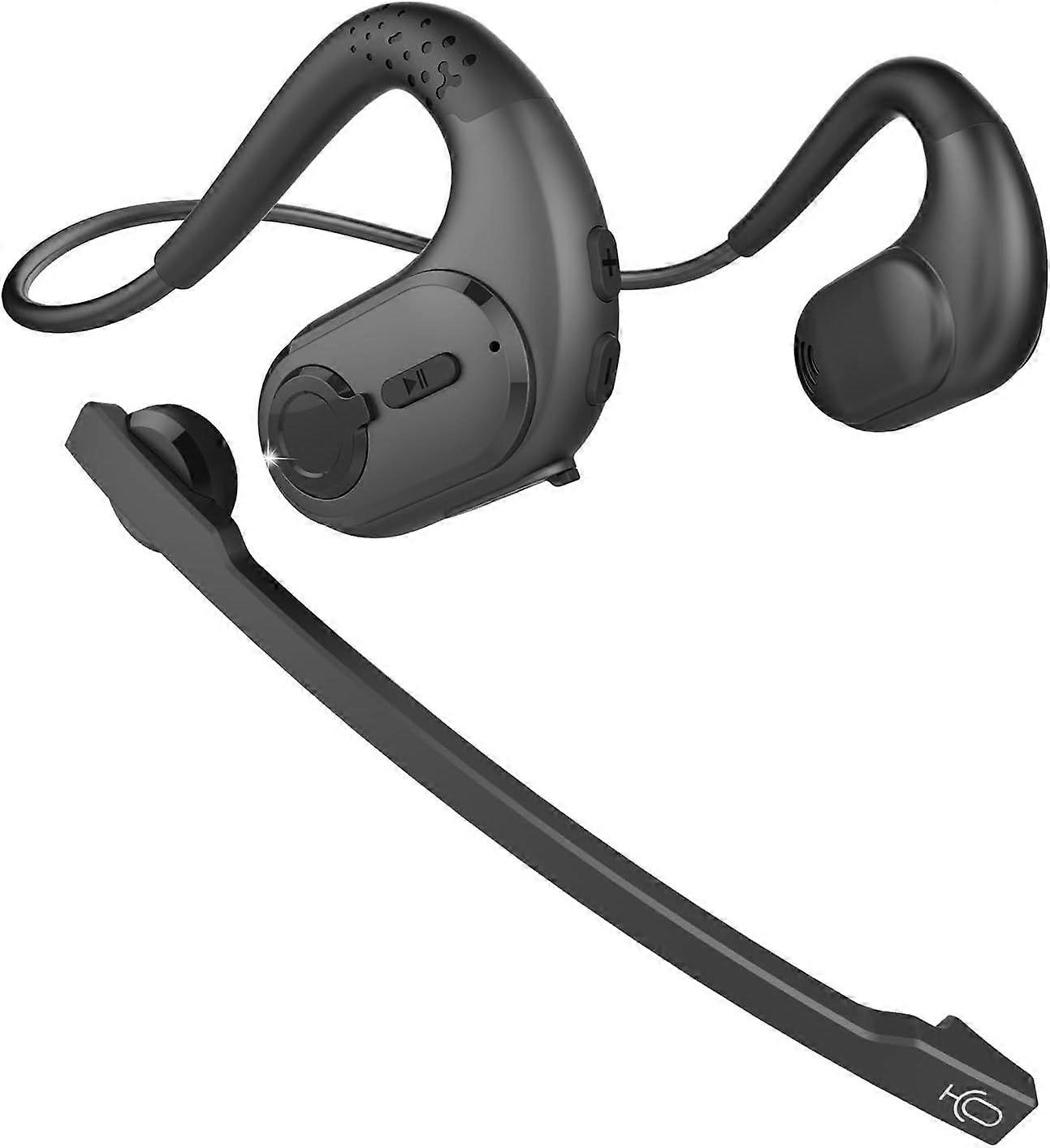 Bluetooth 5.3 Earphones with Detachable Mic DSP Noise Cancelling for Office, Home Work, and Outdoor Activities(Black)