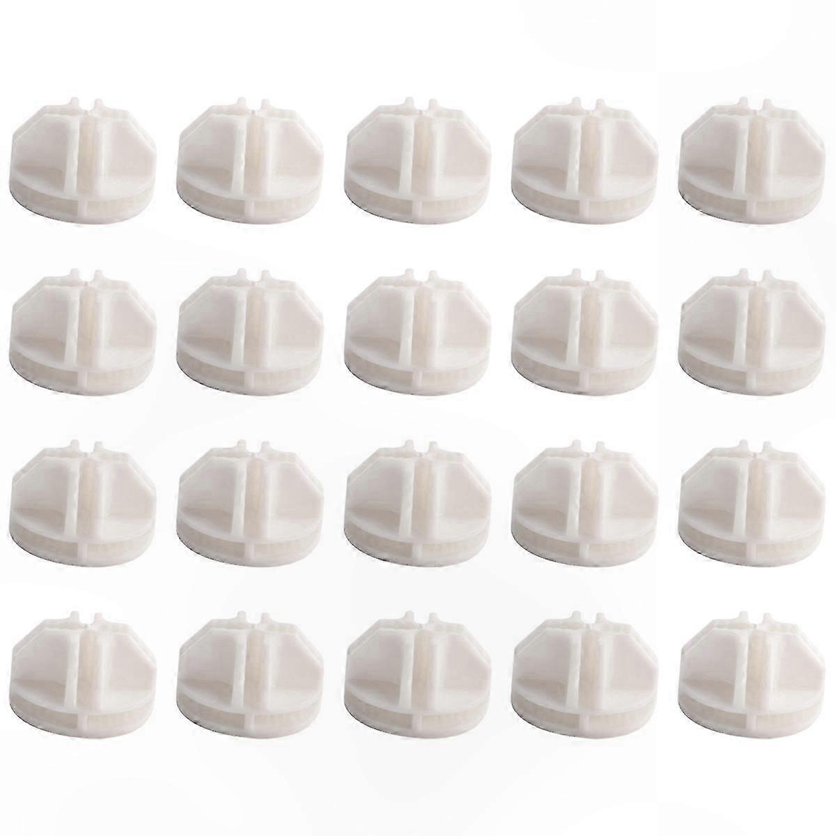 White ABS Grid Cube Connectors, 20-Pack for Wire Shelving Units