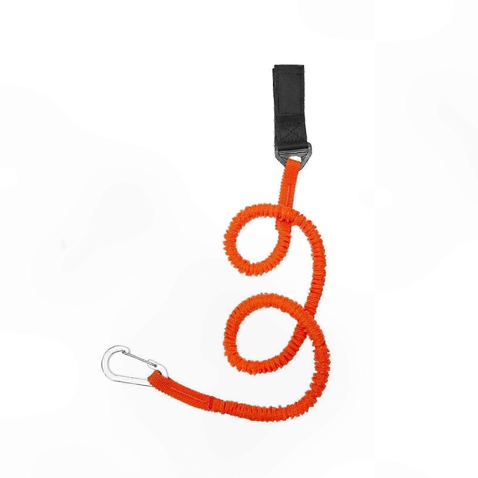 Stretchable Coiled Kayak Paddle Leash with Fishing Tie Lanyard for Rowing Rope Lost Prevention