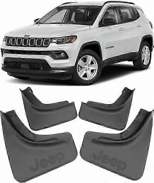 Custom Fit Molded Splash Guards Mud Flaps for 2017-2023 Jeep Compass Front and Rear Protection F Shields Against Dirt Debris Weather