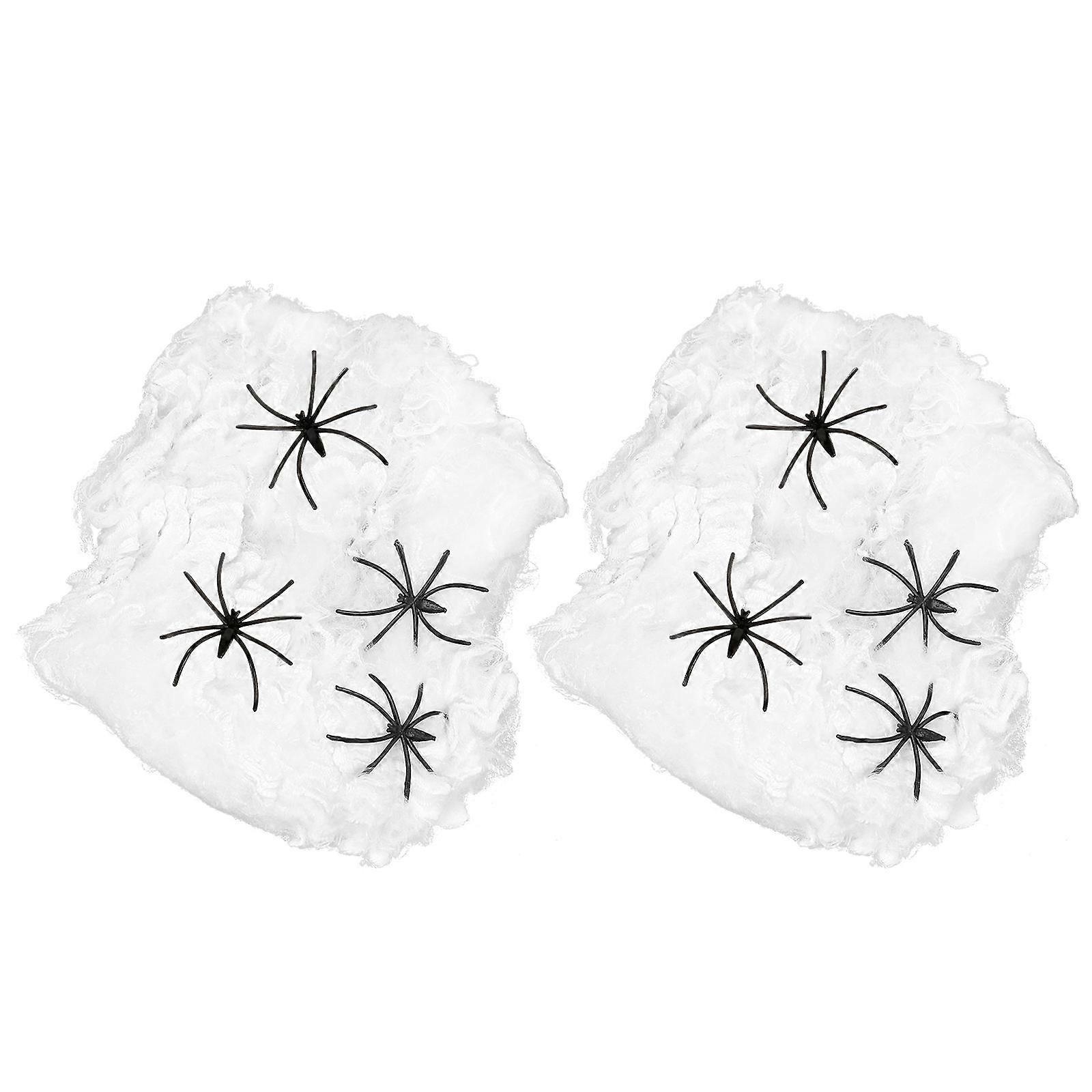 Halloween Spiders Cobweb Decoration Set for Indoor Hanging 2Sets Included