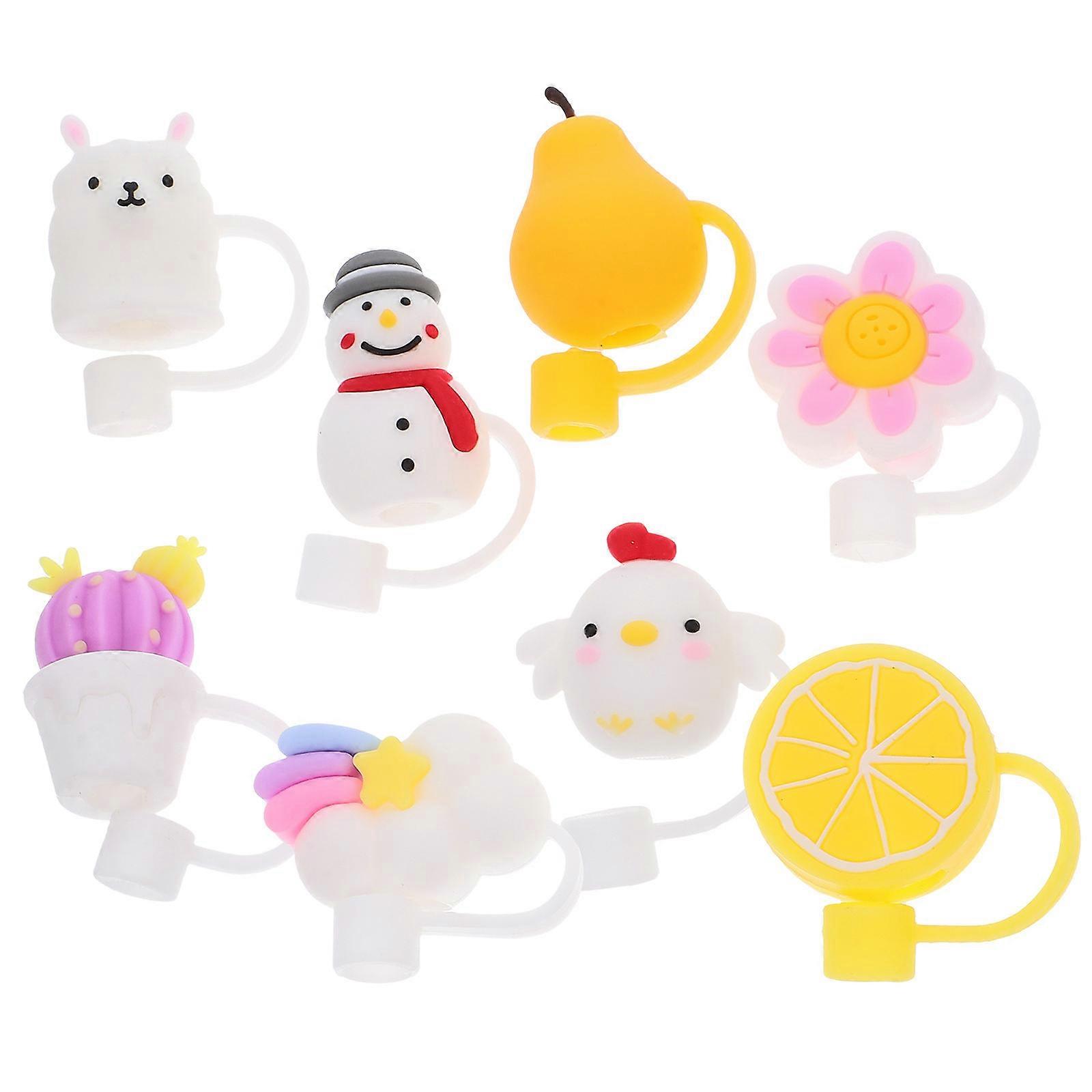 Cute Straw Covers Silicone Caps for Drinking Straw Tops 24Pcs Set