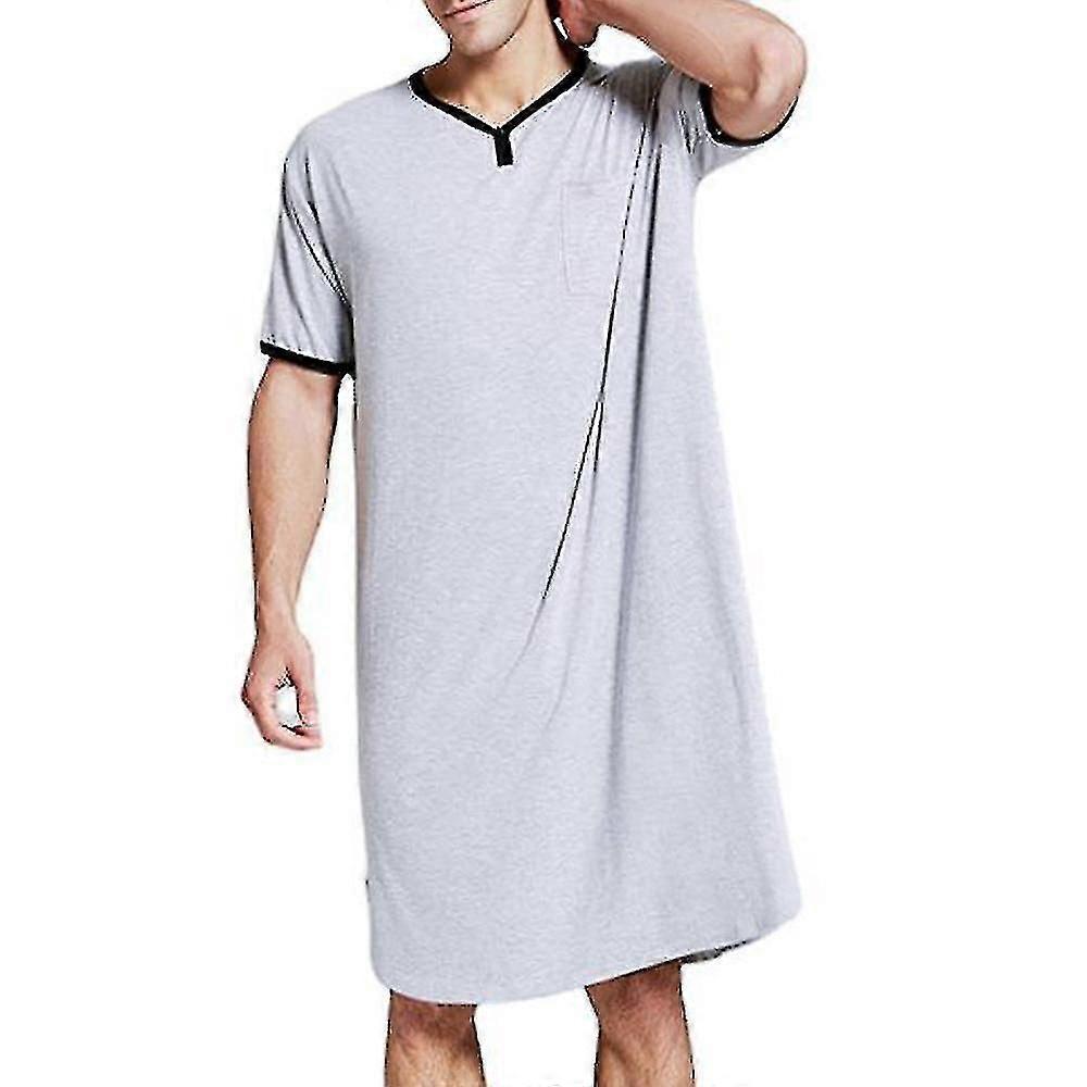 Män Nattskjorta Nattkläder Loungewear Släta nattkläder-2025