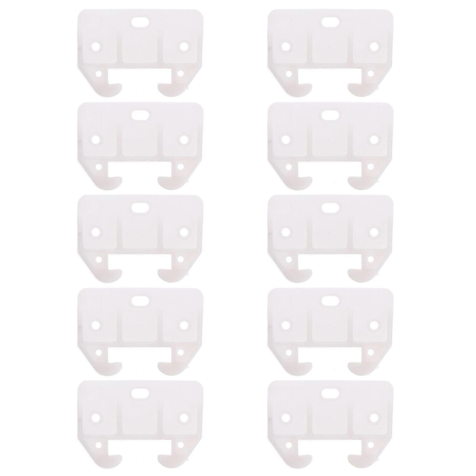 10pcs Plastic Drawer Track Guides Slides Replacement Furniture Parts (White)