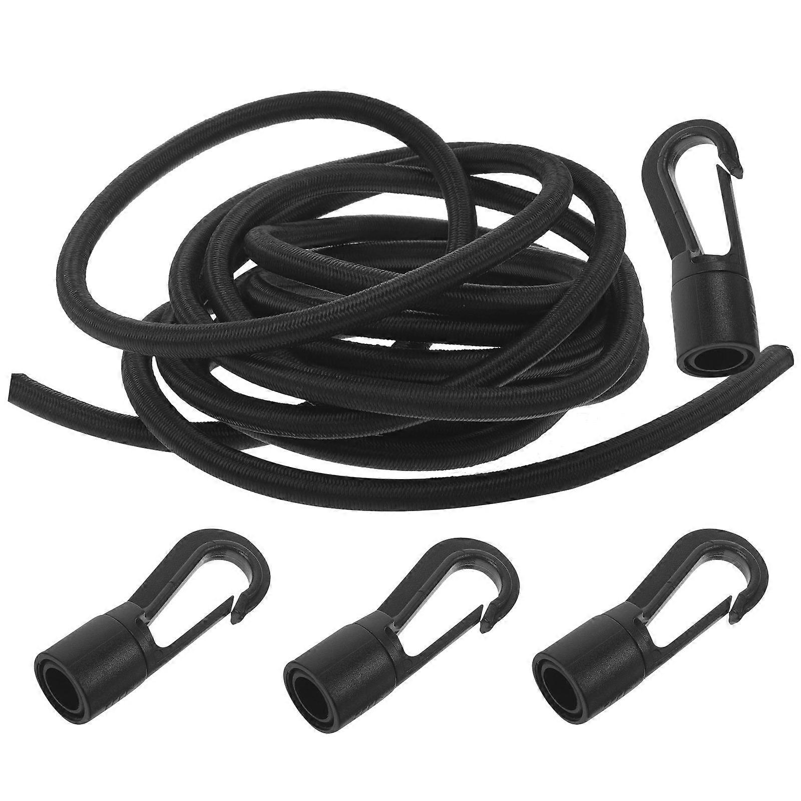 Paddle Leash with Hook Set Paddle Board Paddle Wrist Strap for Boating Outdoors Black Pom Rope 1 Set