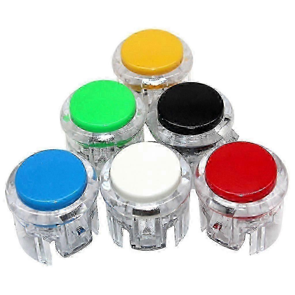 6 Pcs 30mm Arcade Push Buttons, Game Switch Buttons, Arcade Replacement Parts
